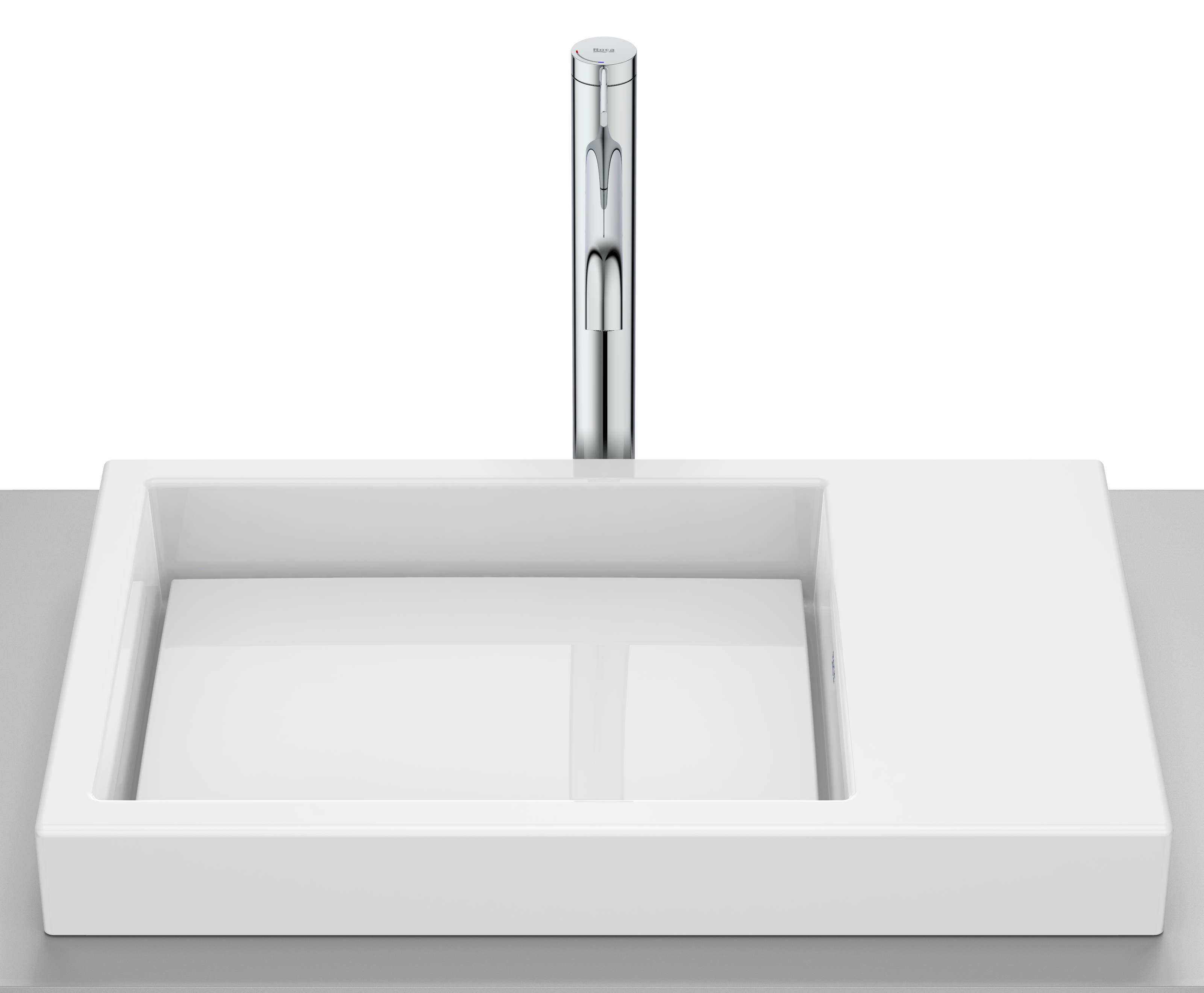 Roca Horizon wastafel 60x38 cm inbouw wit glans A32727500B