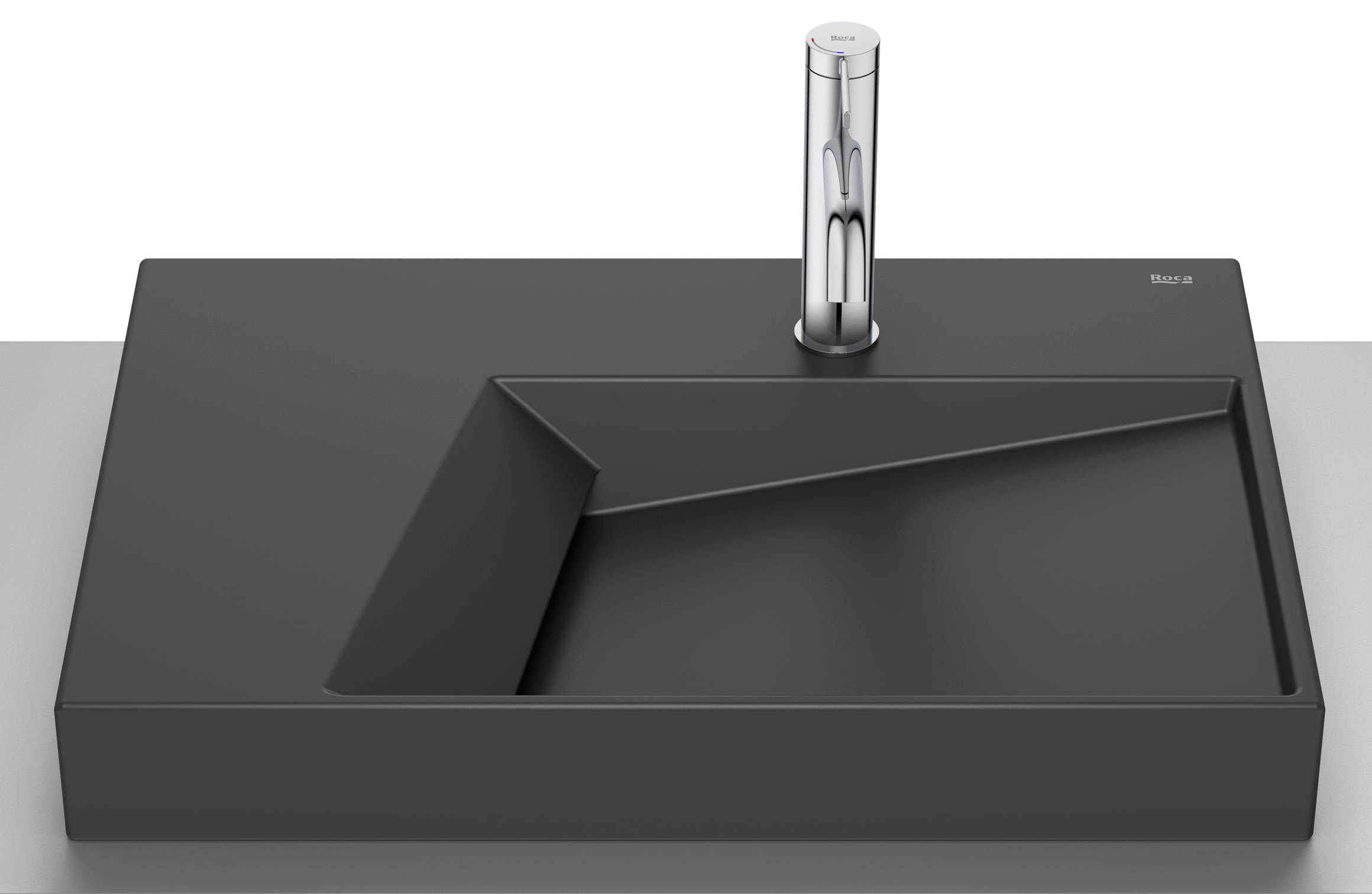 Roca Horizon wastafel 60x42 cm opbouw zwart mat A32727608B