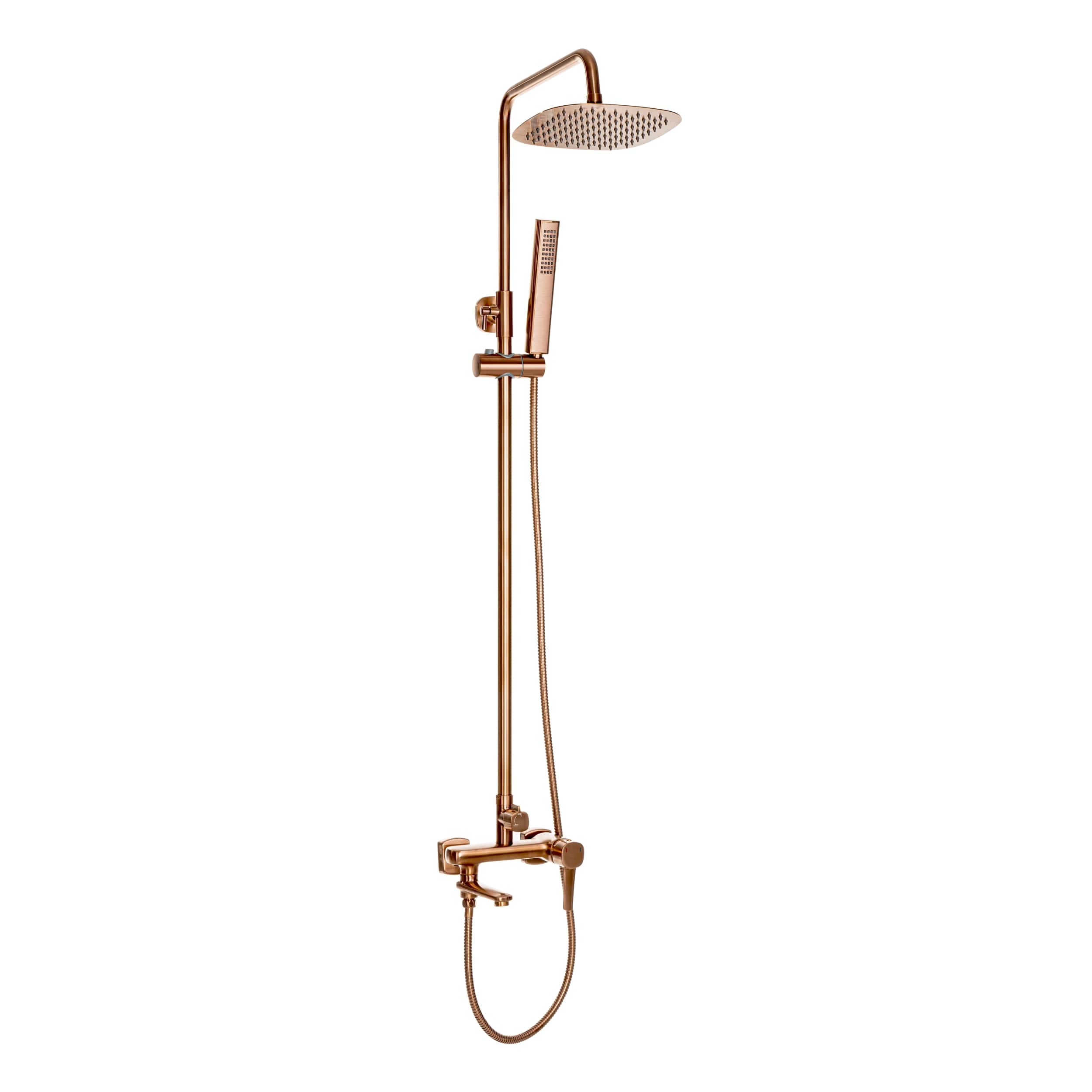 Invena Glamour doucheset wand met regendouche koper AU05B14
