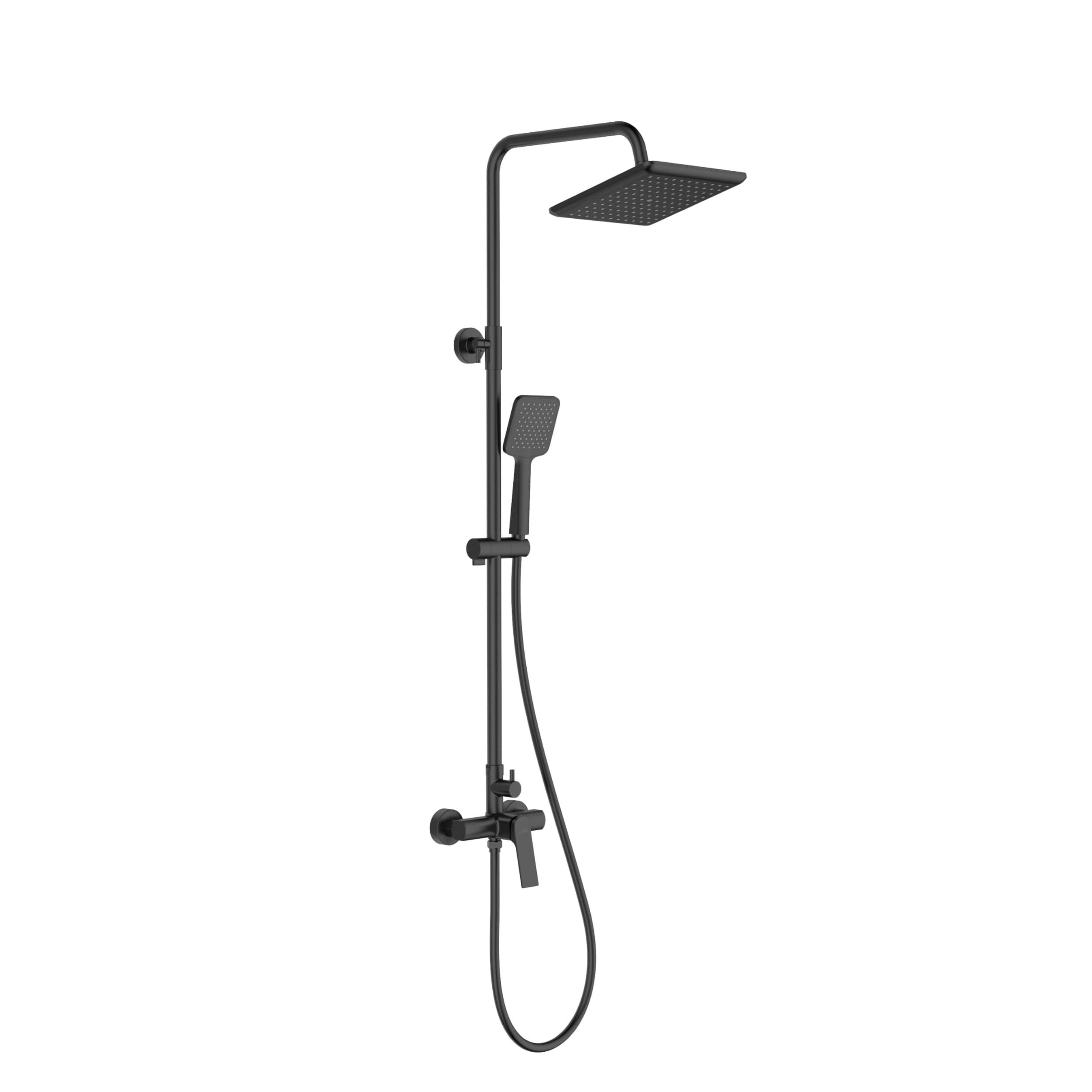 Invena Neri doucheset wand met regendouche zwart AU09B04