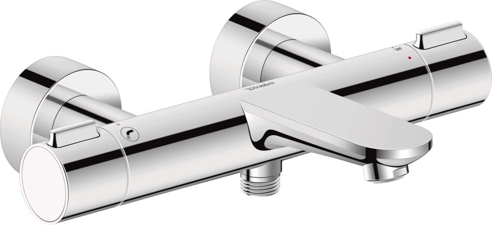 Duravit Wave bad- en douchekraan wand met thermostaat chroom WA5220000010