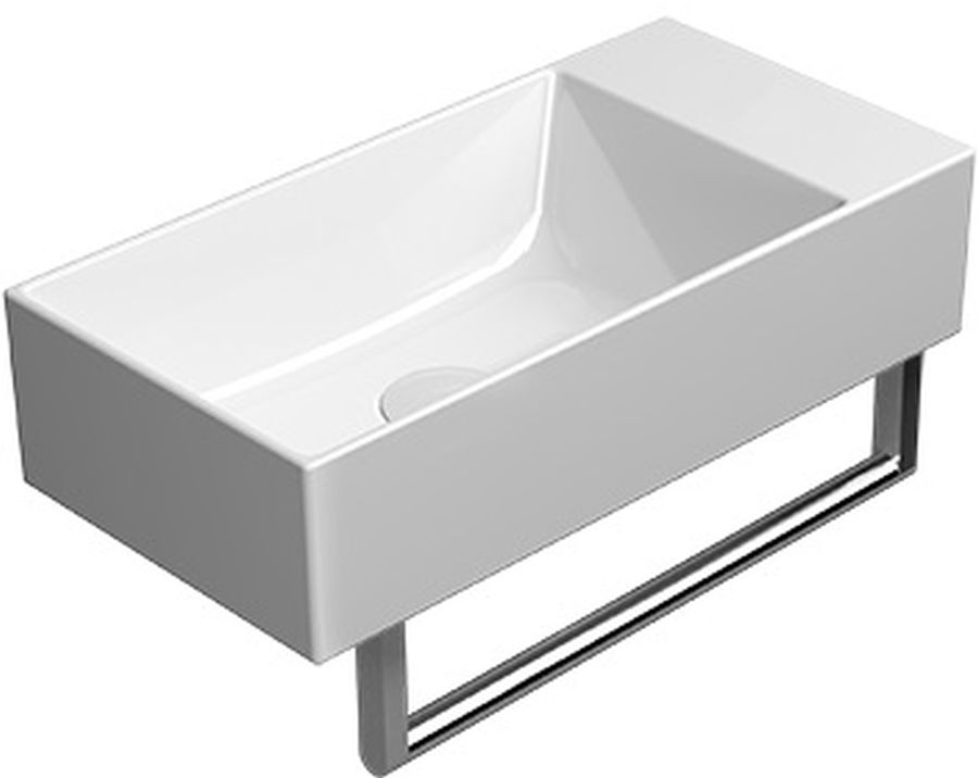 GSI Kube X wastafel 50x25 cm rechthoekig klassiek-opbouw wit glans 9486011