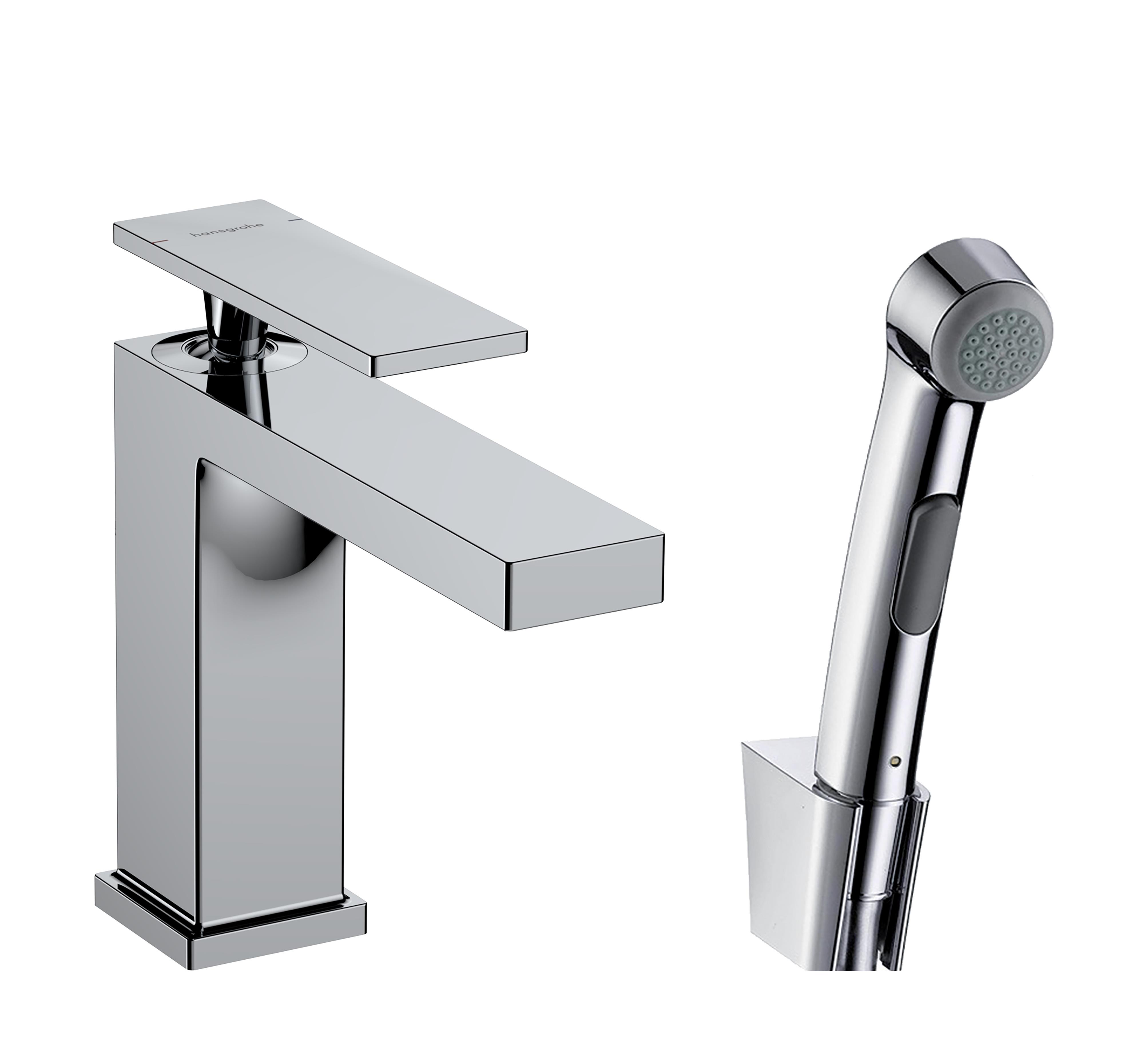 Hansgrohe Tecturis E wastafelkraan met bidet douchekop staand chroom 73210000