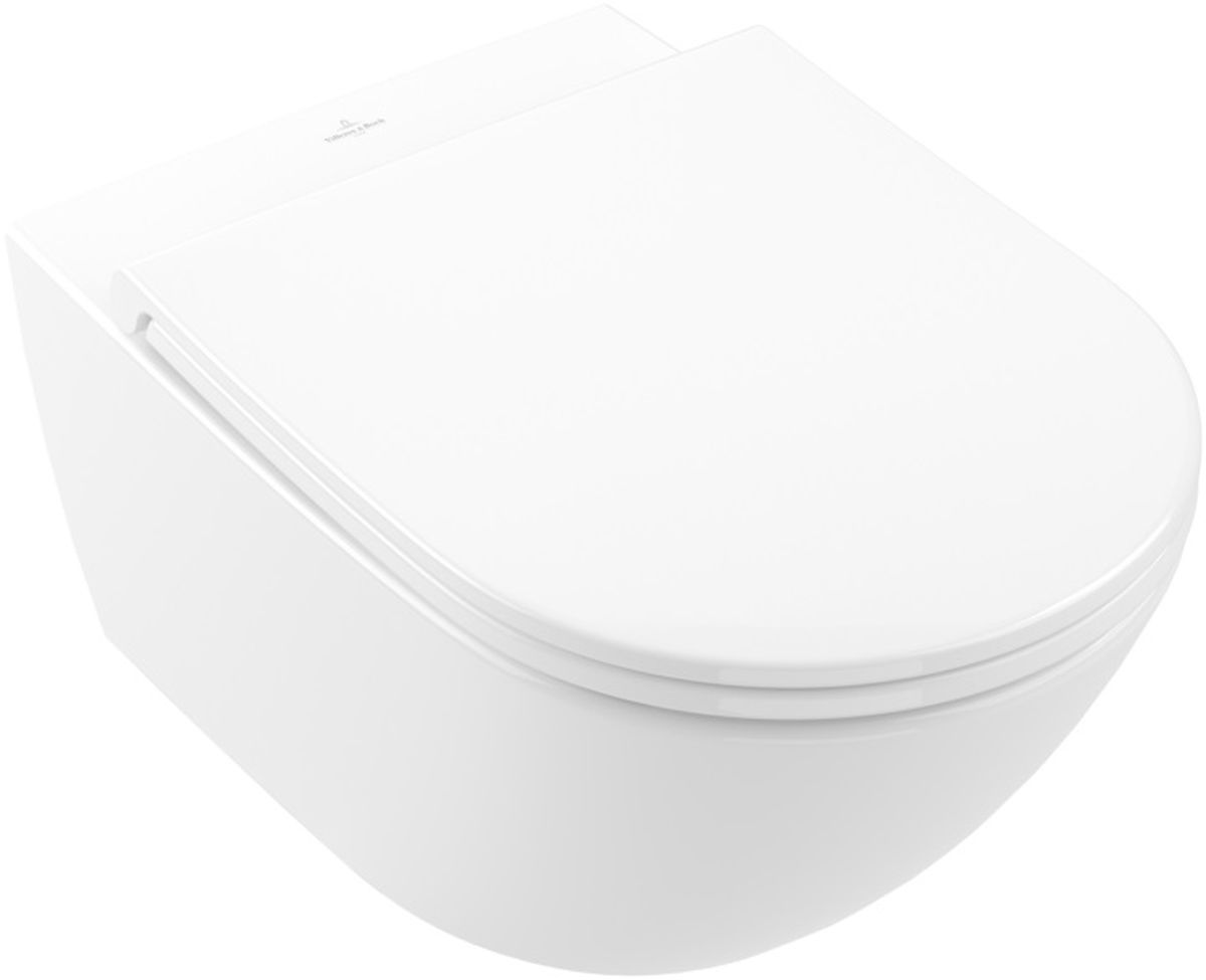 Villeroy & Boch Subway toiletpot met softclose toiletbril hangend zonder kraag wit 4670T901