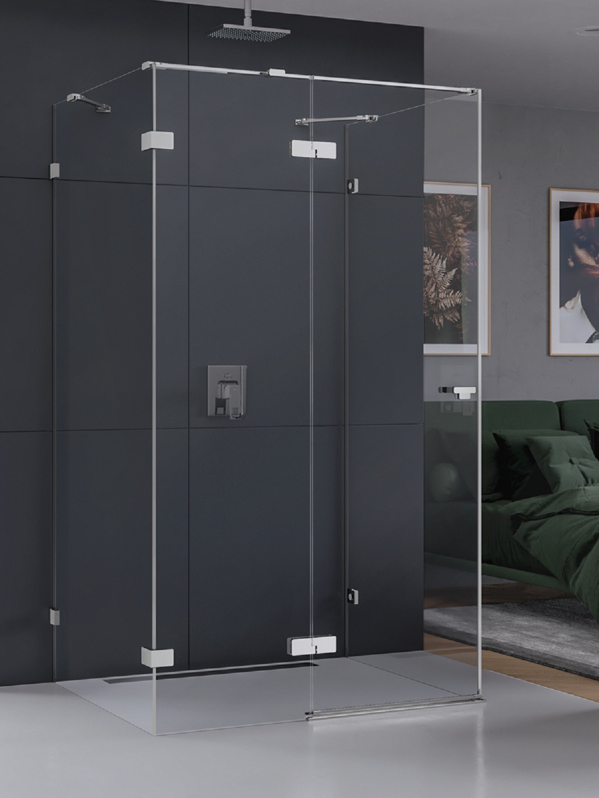 New Trendy Eventa douchecabine 90x90 cm vierkant chroom glans/helder glas EXK-4579