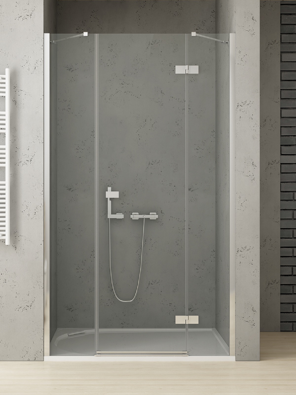 New Trendy Reflexa douchedeur 150 cm kantelbaar chroom glans/helder glas EXK-5080