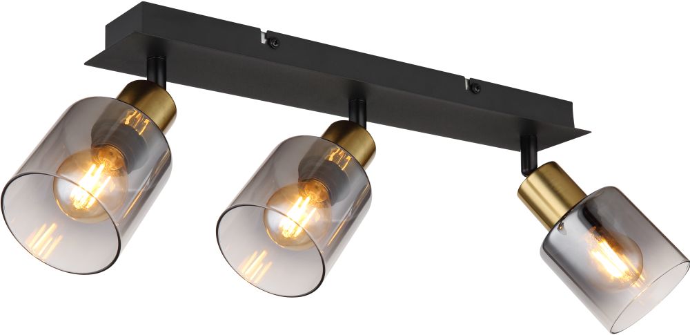 Globo Lighting Hollys plafondlamp 3x40 W zwart-gouden 54310-3