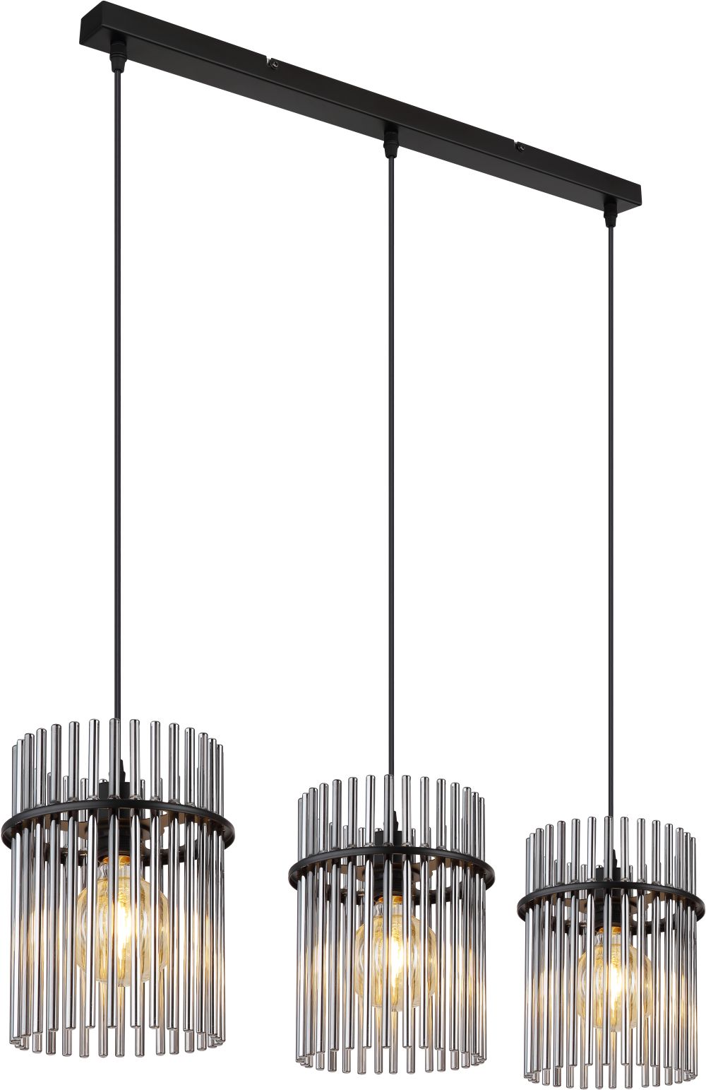 Globo Lighting Gorley hanglamp 3x60 W zwart-bedampt 15698-3H