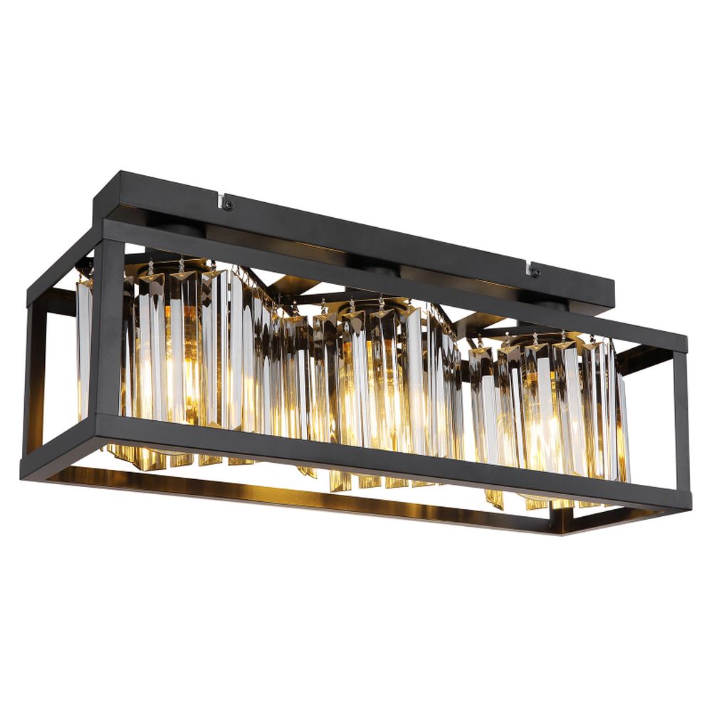 Globo Lighting Mathilde plafondlamp 3x40 W zwart-bedampt 15697-3D
