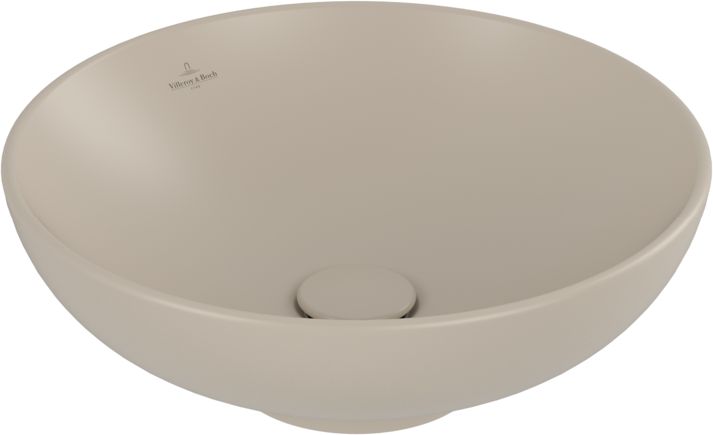 Villeroy & Boch Loop & Friends wastafel 42x42 cm rond opbouw brons/beige mat 4A4600AM