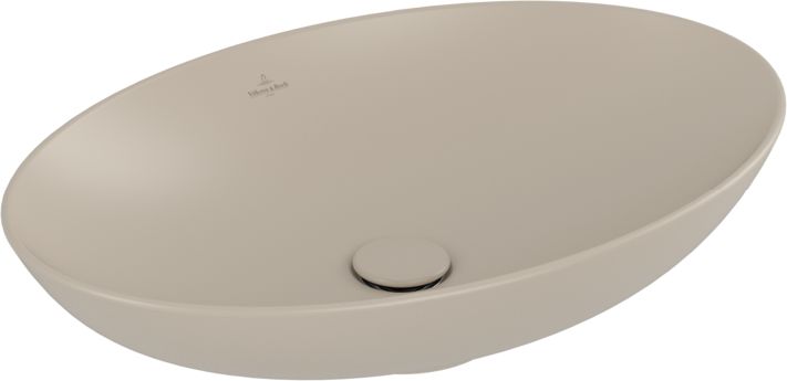 Villeroy & Boch Loop & Friends wastafel 62x42 cm ovaal opbouw brons/beige mat 4A4800AM