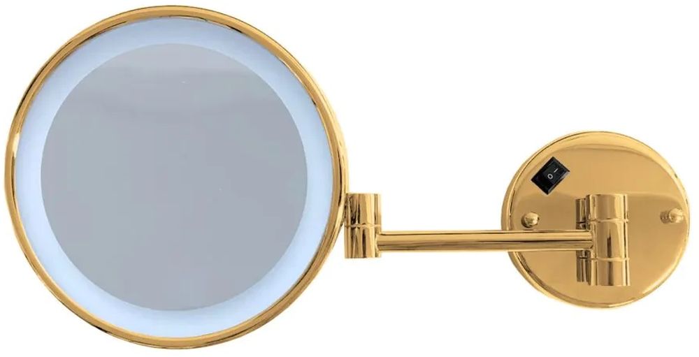 Stella make-upspiegel 22.5x20 cm rond met verlichting gouden 22.00730-G