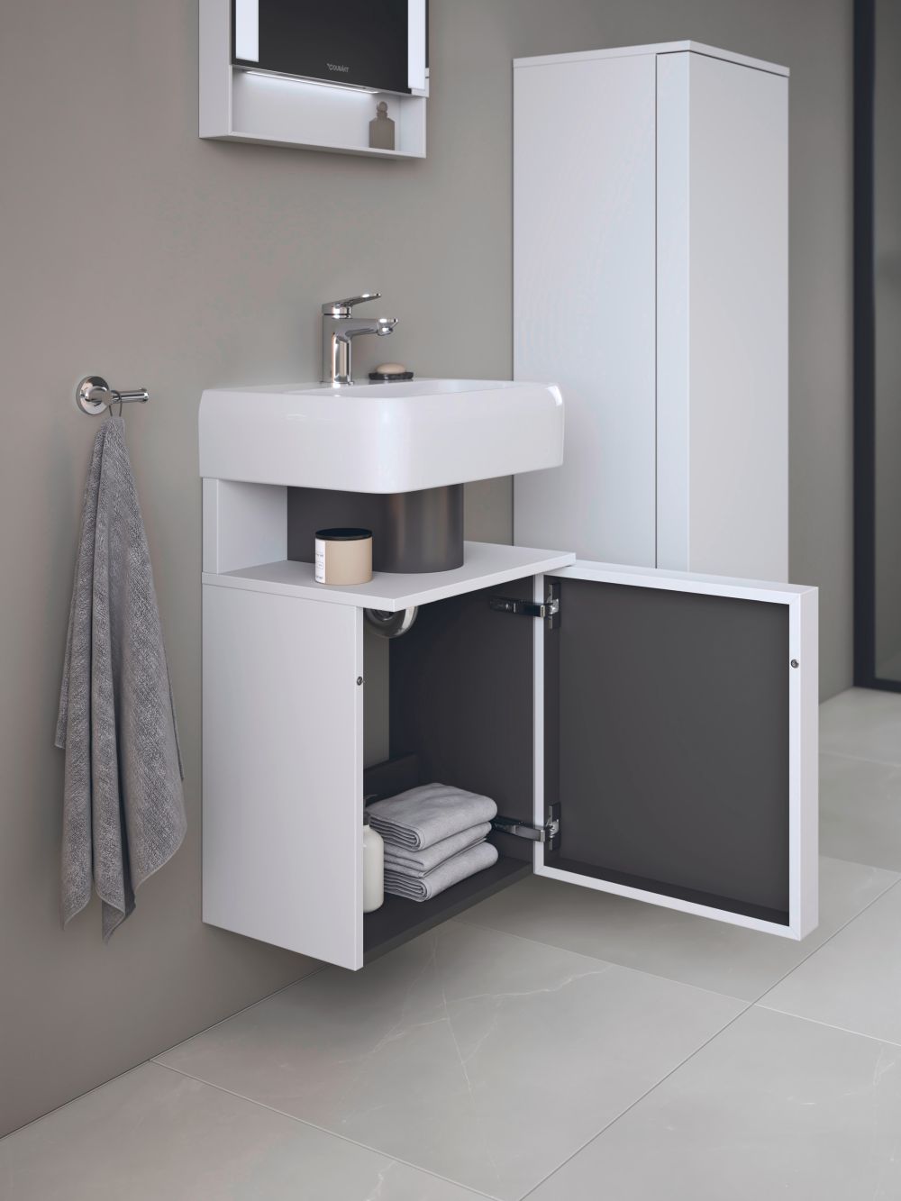 Duravit Qatego kast 44x35x64.5 cm hangend onder de wastafel wit QA4076R18180000