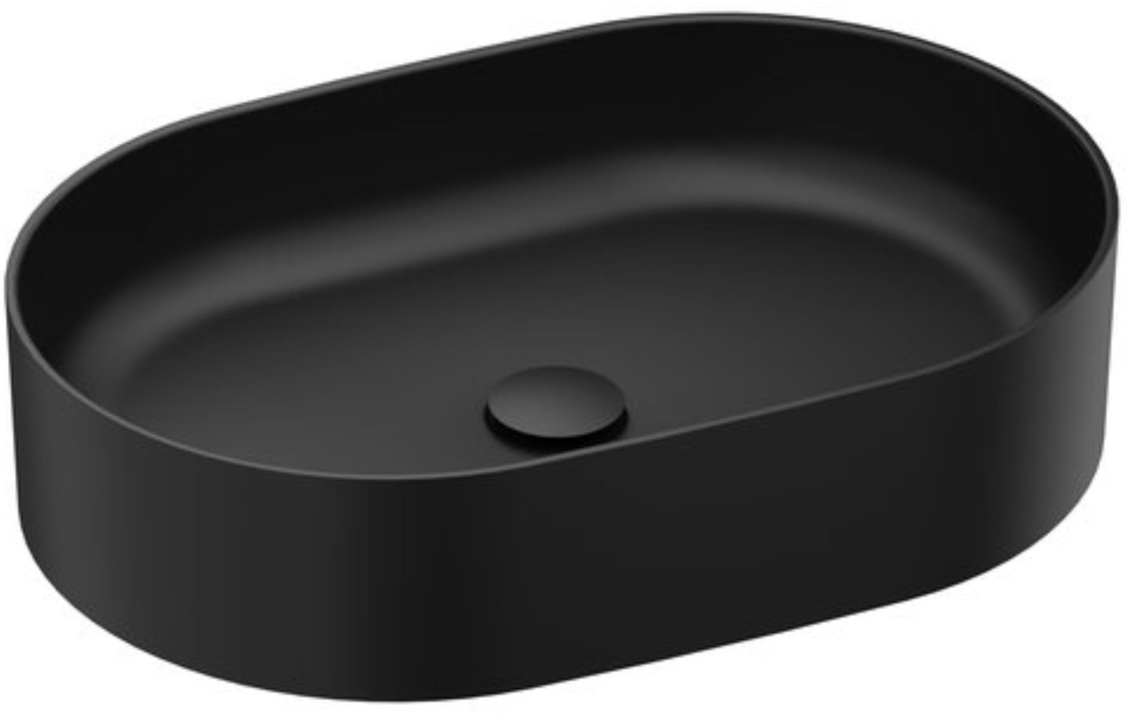 Ravak Ceramic wastafel 55x37 cm ovaal opbouw zwart mat XJX0D155000