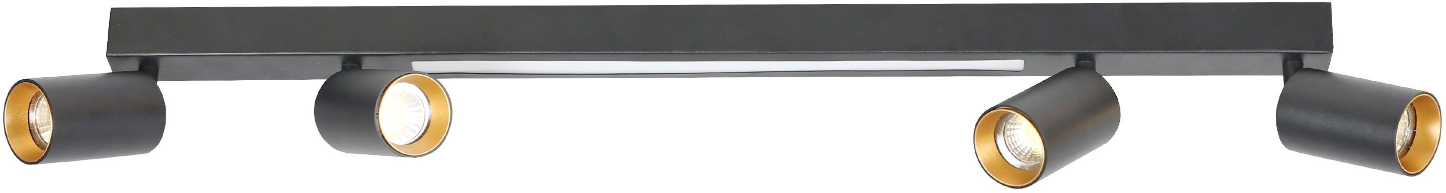Light Prestige Perugia plafondlamp 4x50 W zwart-gouden LP-0703/4CBK
