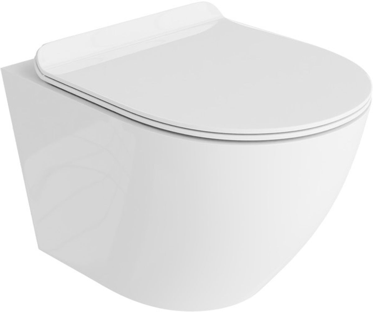 LaVita Sofi toiletpot met softclose toiletbril staand zonder kraag wit glans 5900378332558