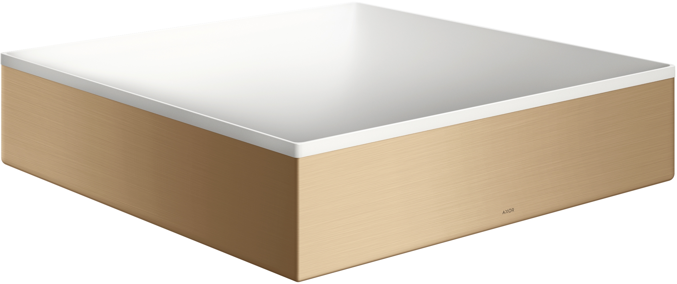 Axor Suite wastafel 40x40 cm vierkant opbouw wit-brons/beige mat 42003140