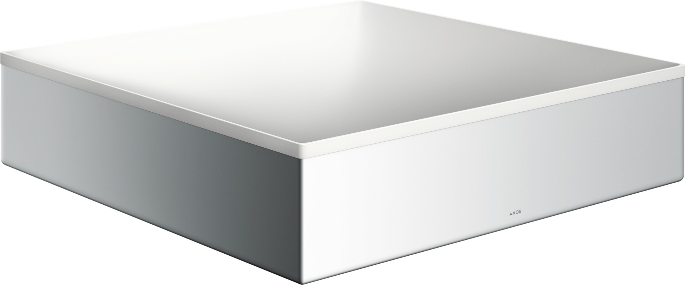 Axor Suite wastafel 40x40 cm vierkant opbouw wit-zilveren mat 42003000