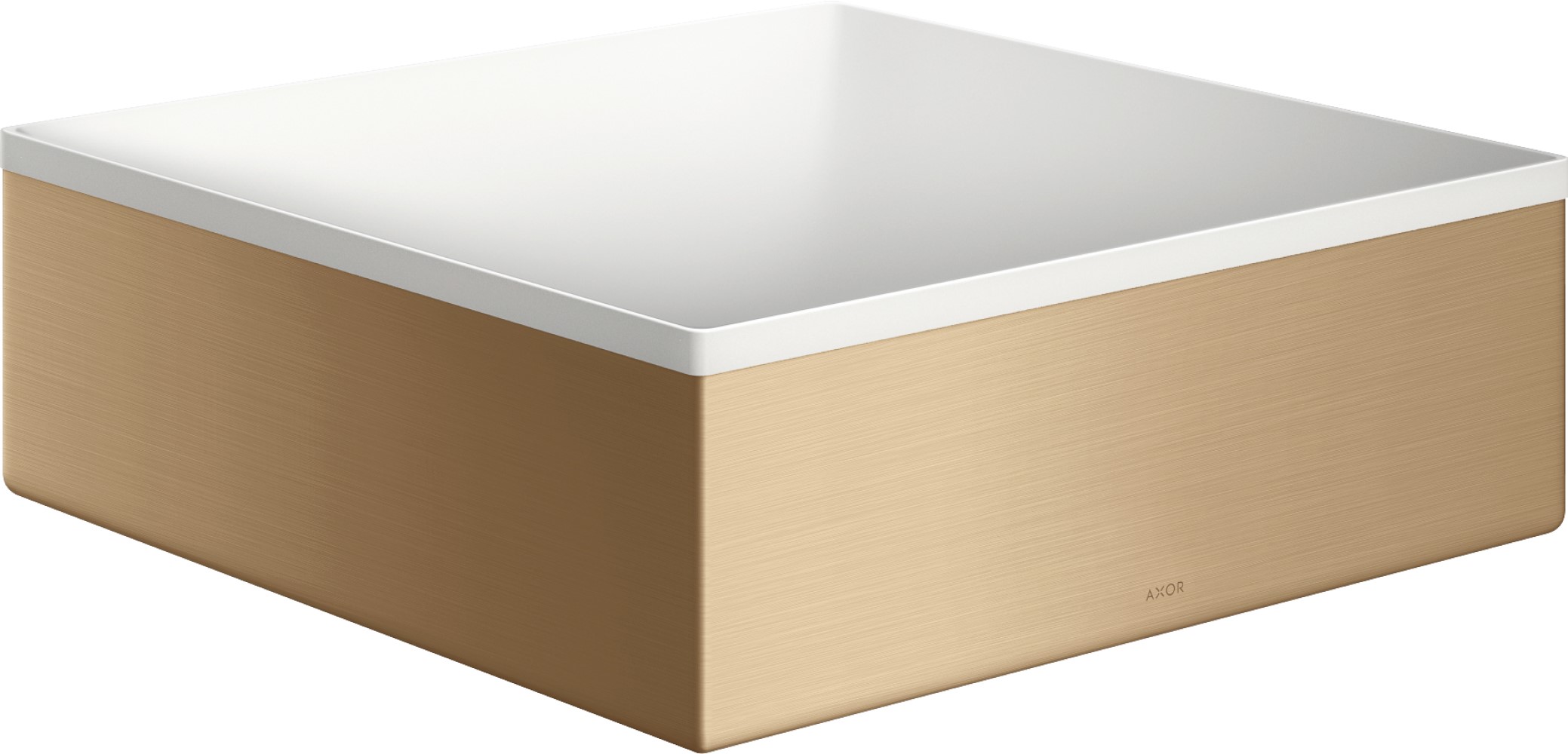 Axor Suite wastafel 28.5x28.5 cm vierkant opbouw wit-brons/beige mat 42002140