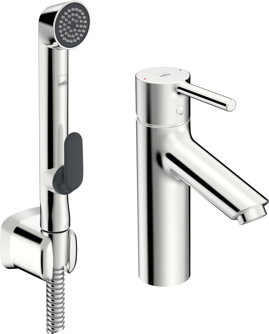 Oras Optima wastafelkraan met bidet douchekop staand chroom 2606AF