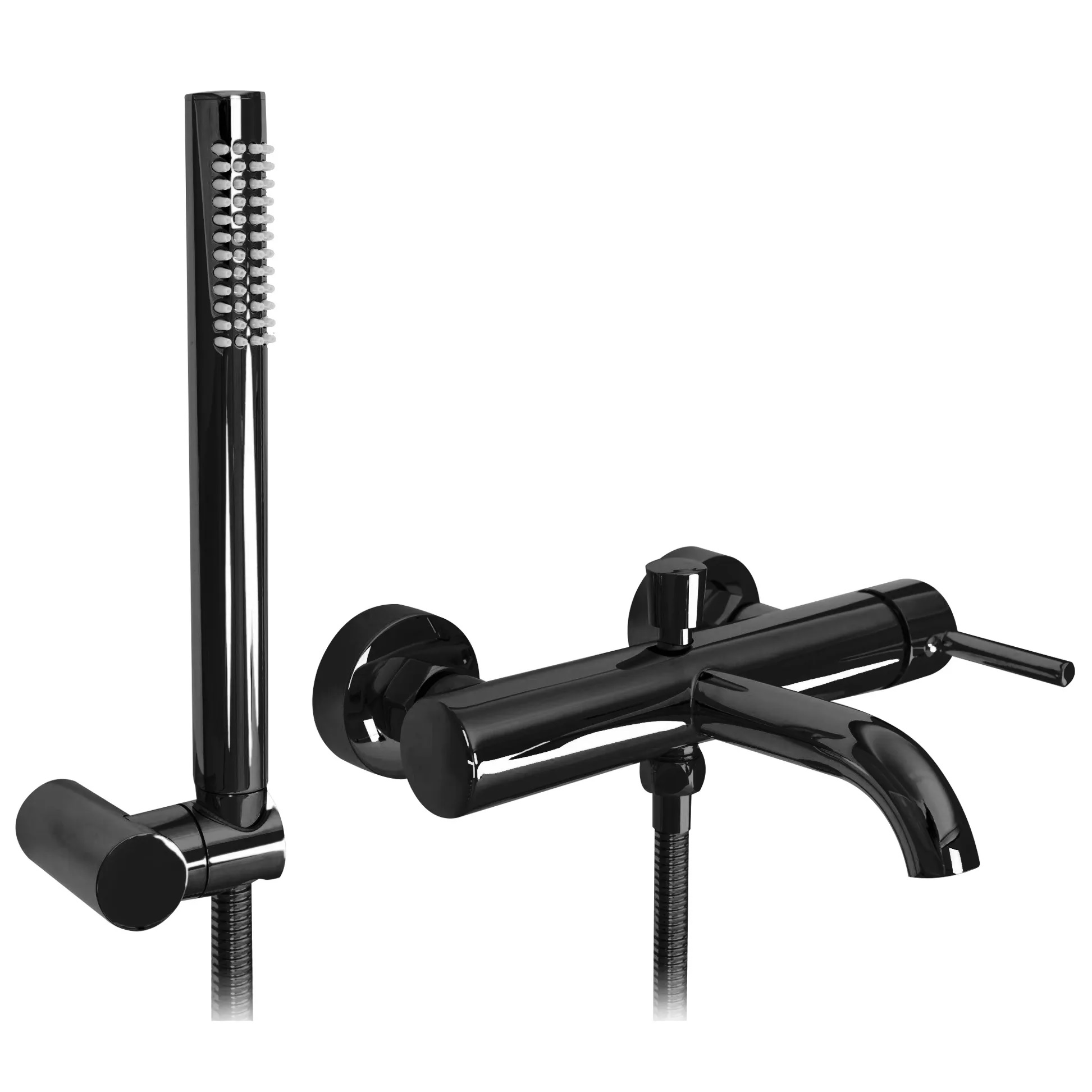 Rea Lungo bad- en douchekraan wand zwart REA-B4422