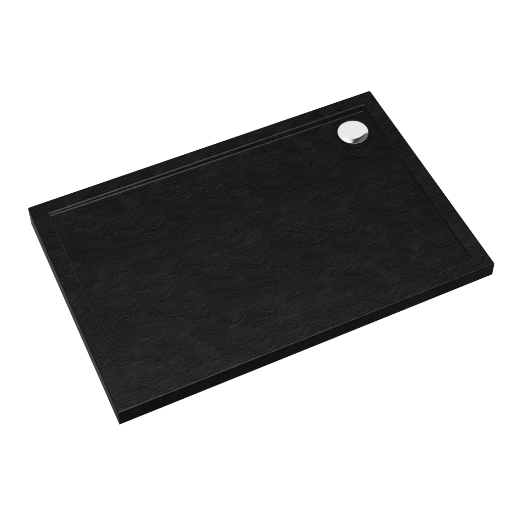 Schedline Sharper Black Stone rechthoekige douchebak 100x90 cm zwart 3S.S1P-90100/C/ST