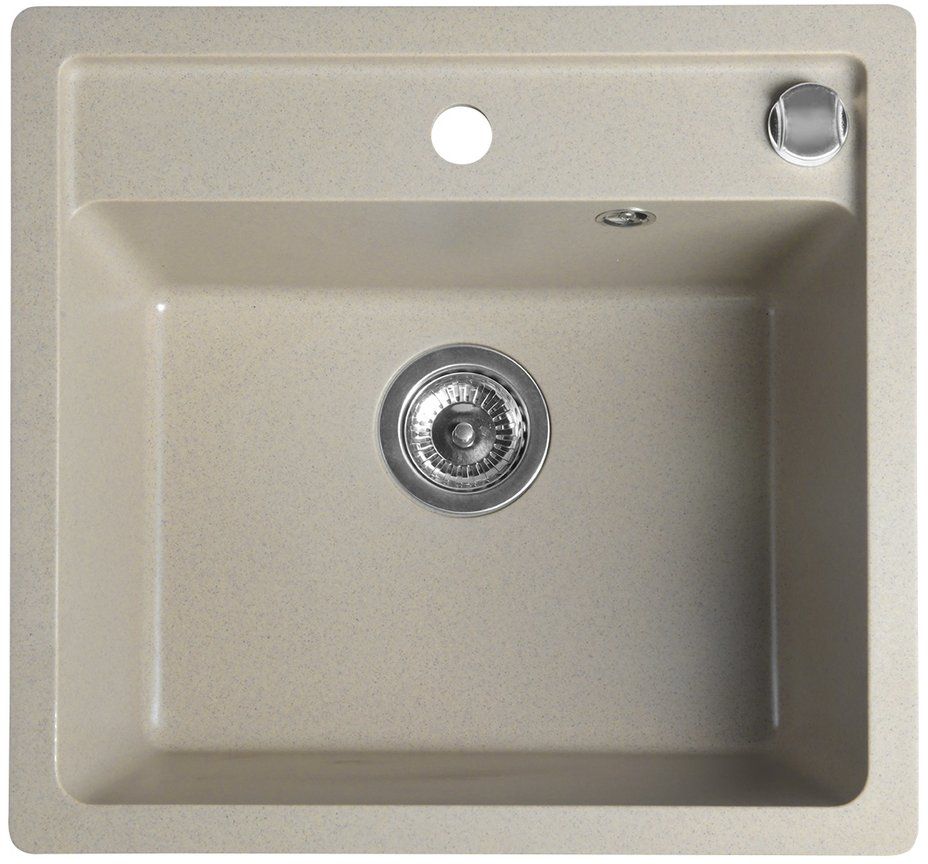 Sapho spoelbak van graniet 53x50 cm beige GR1032