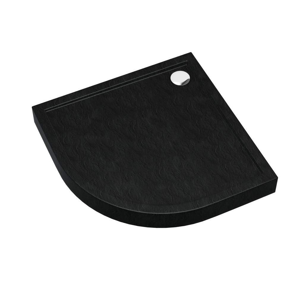 Schedline Cameron Black Stone halfronde douchebak 90x90 cm zwart 3ST.C1O-9090/C/ST