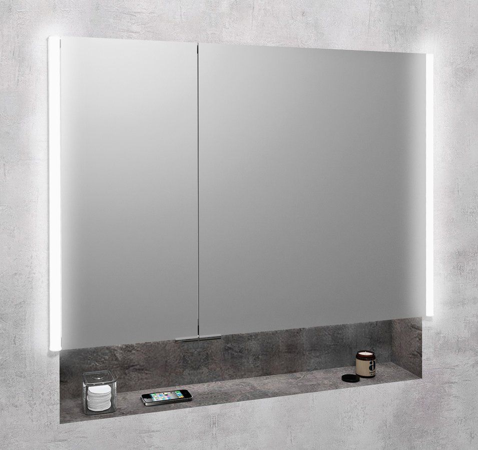 Sapho Integra kast 85.5x16.5x70 cm met spiegel grijs IN085