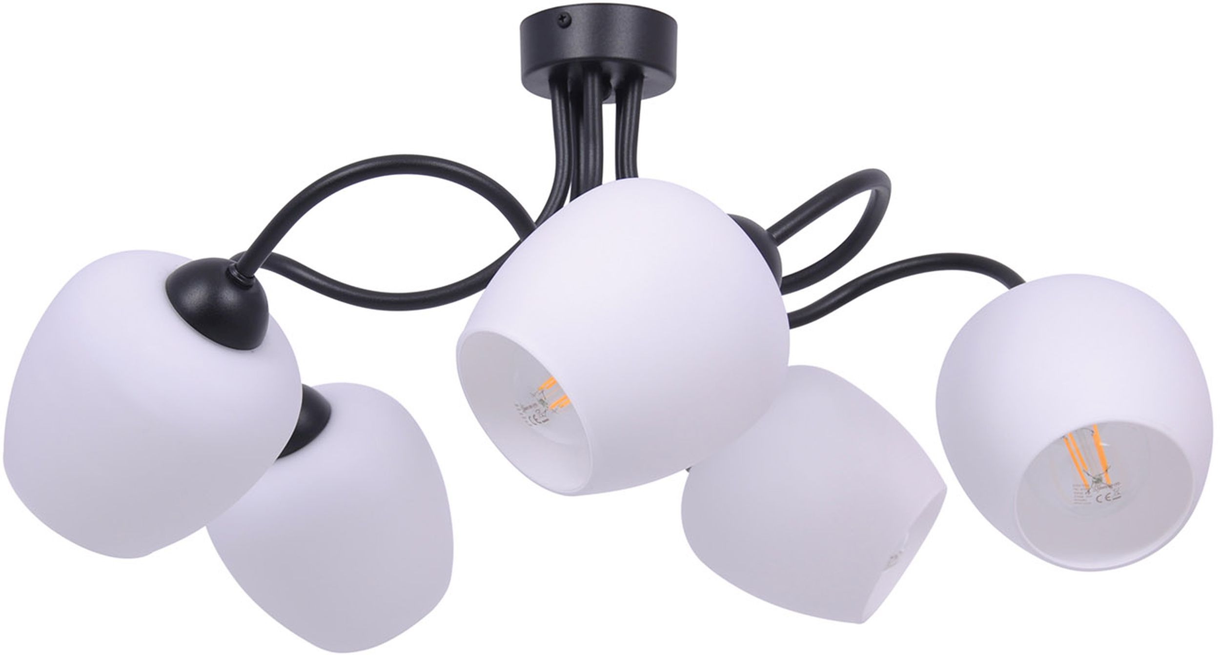 Kaja Bella plafondlamp 5x60 W wit-zwart K-5186