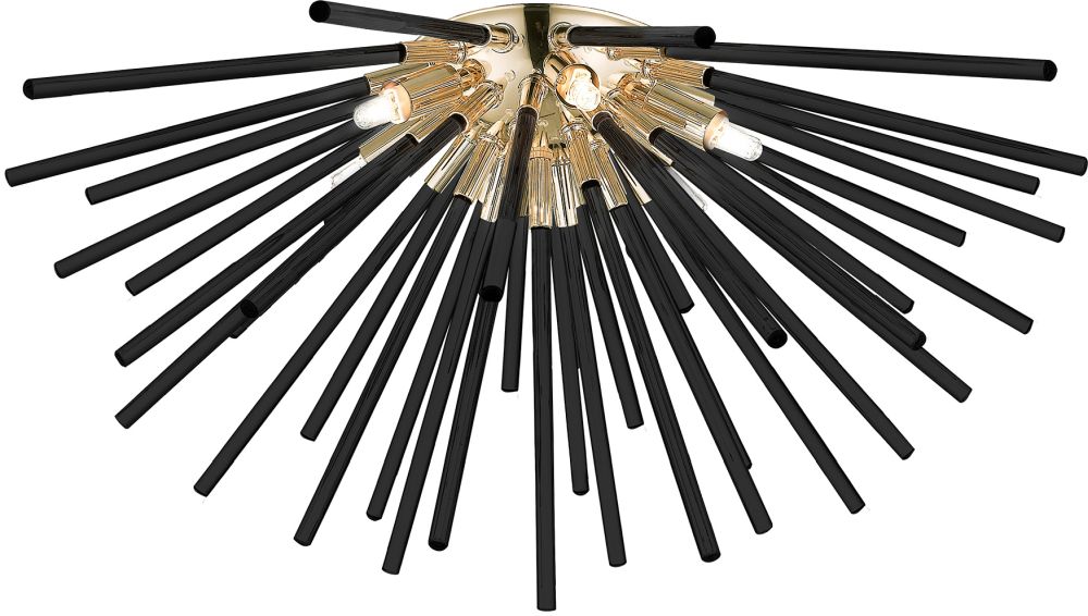 Zuma Line Urchin plafondlamp 6x42 W zwart-gouden C0491-06B-F7BC