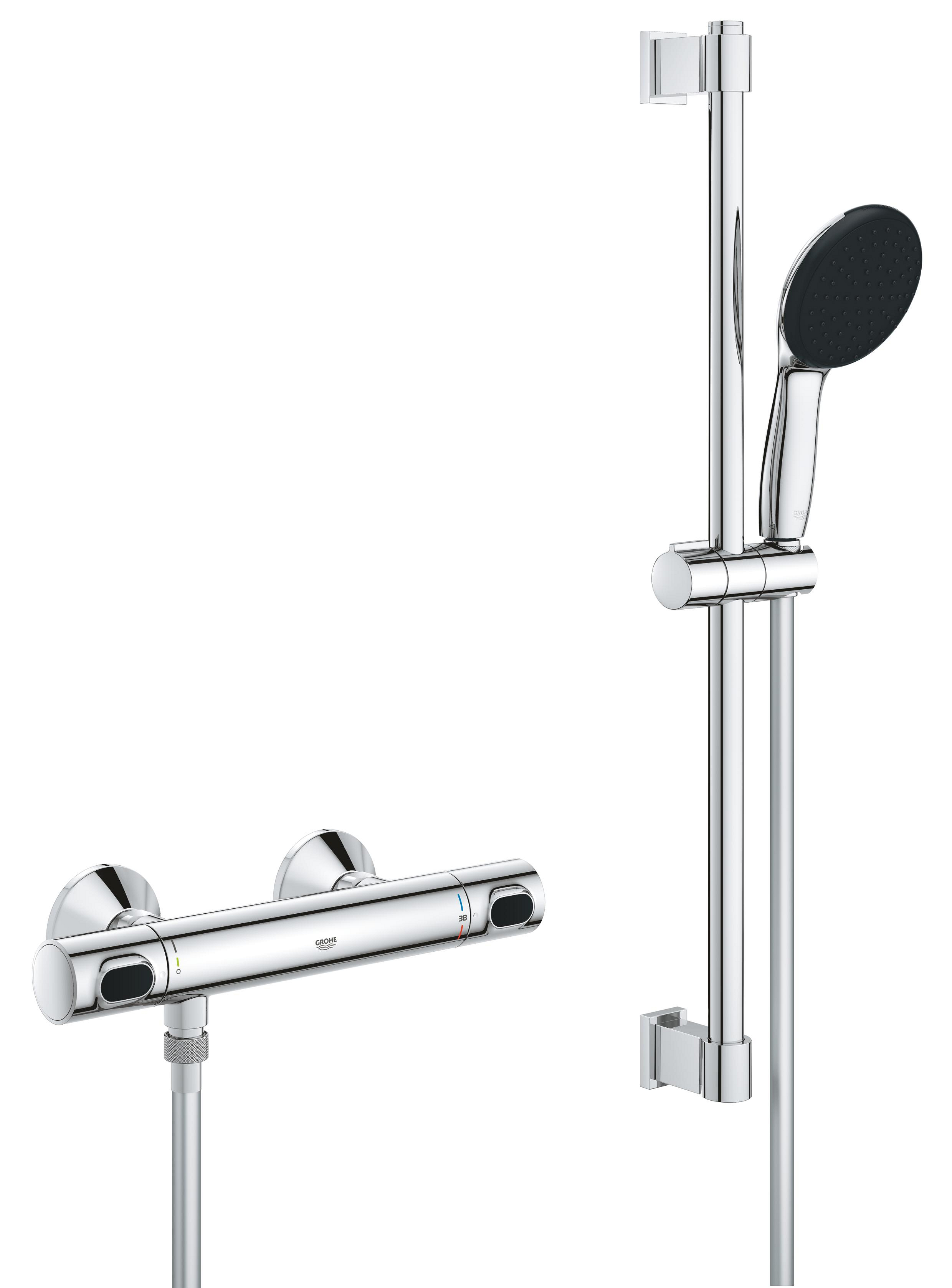 Grohe Precision Flow douchekraan wand met thermostaat StarLight Chrome 34800001