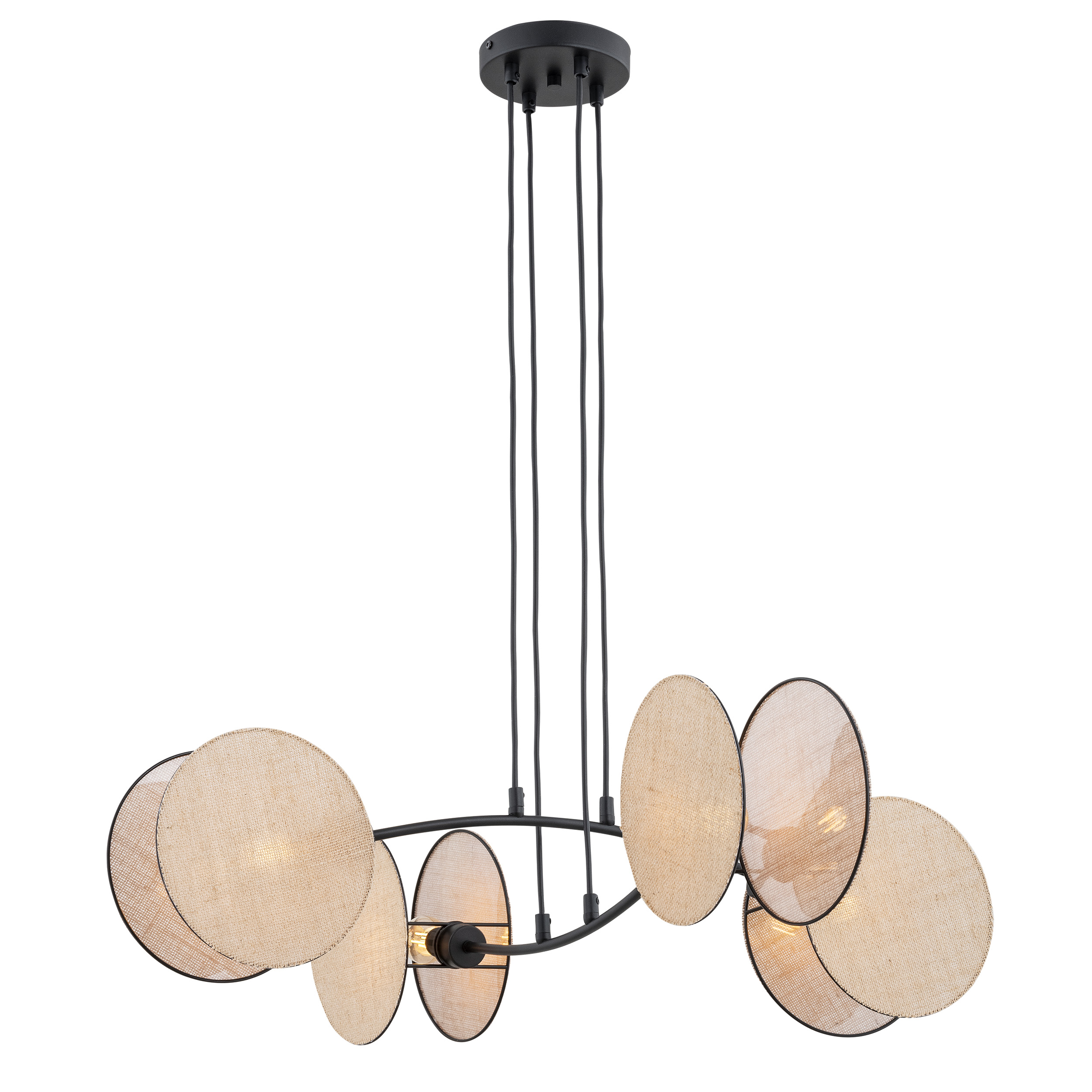 Emibig Motif hanglamp 4x10 W zwart-zandkleurig 1328/4