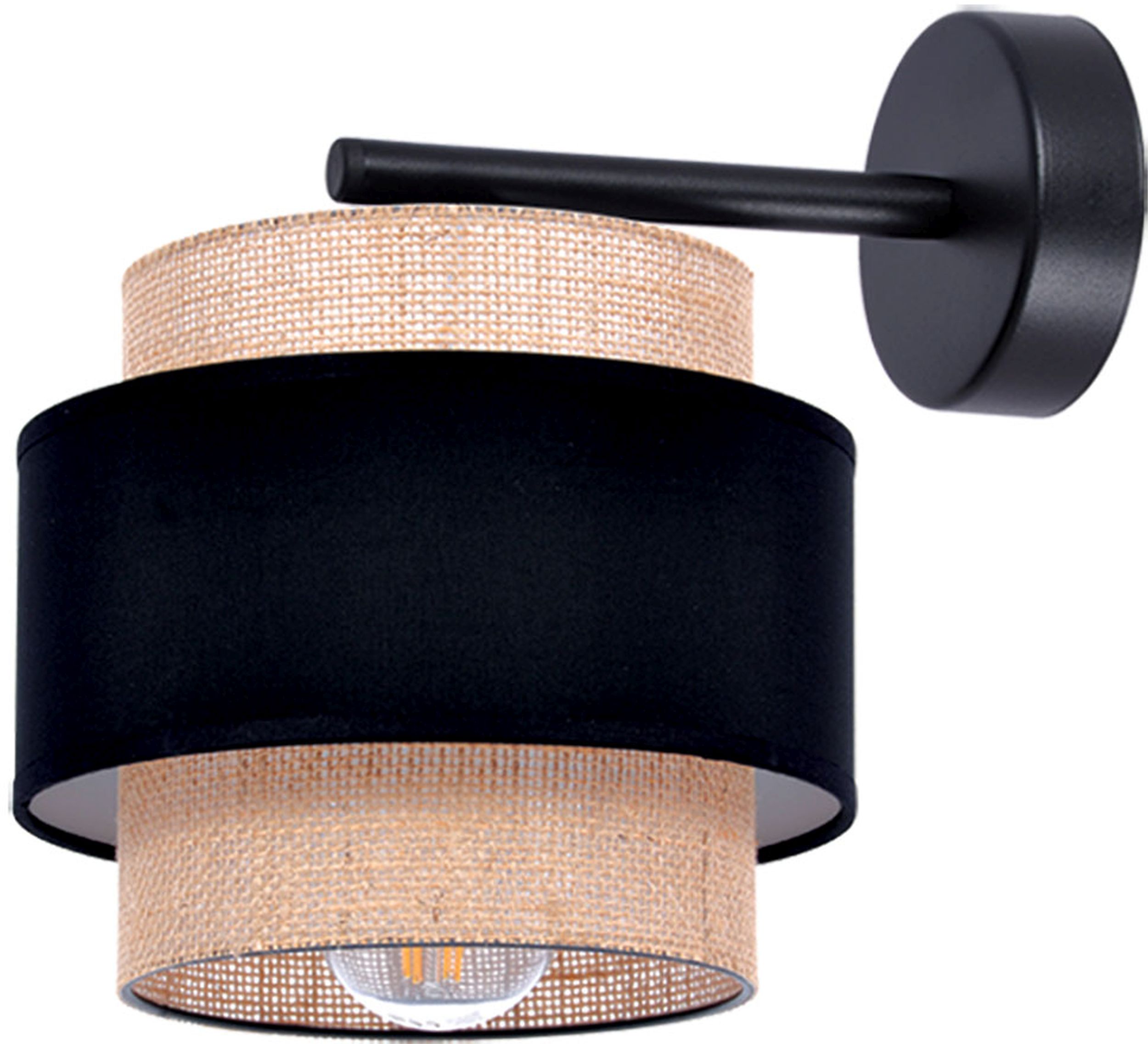 Kaja Gato wandlamp 1x40 W zwart-beige K-5234