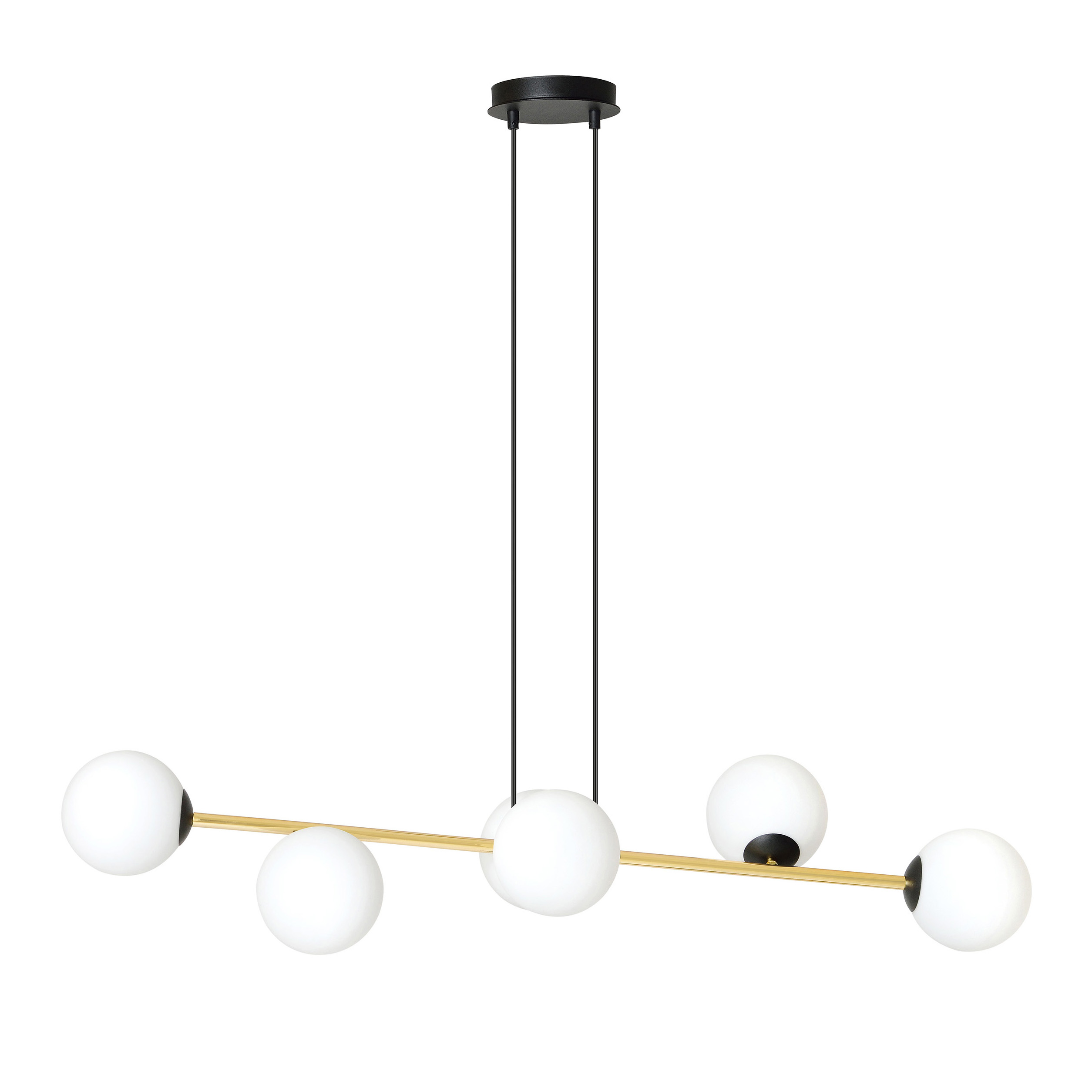 Emibig Gravity hanglamp 6x10 W zwart-gouden 1241/6