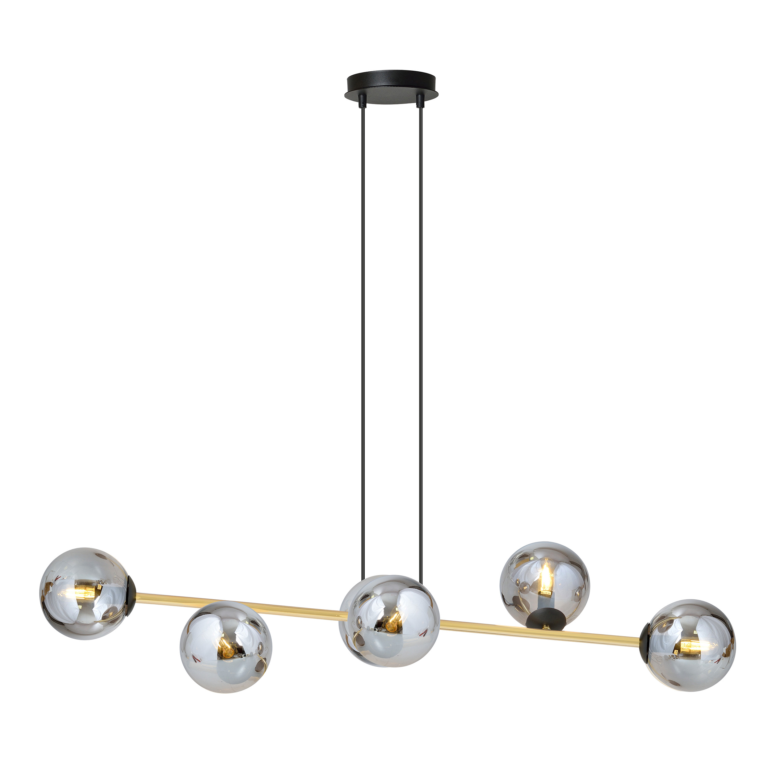 Emibig Gravity hanglamp 6x10 W zwart-gouden 1237/6