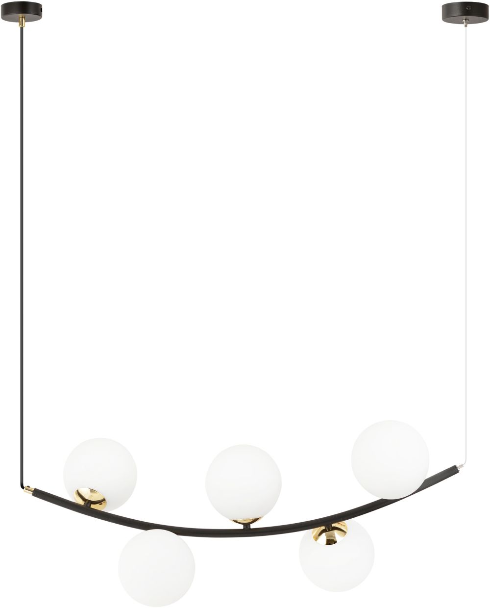 Emibig Ritz hanglamp 5x10 W zwart 1298/5