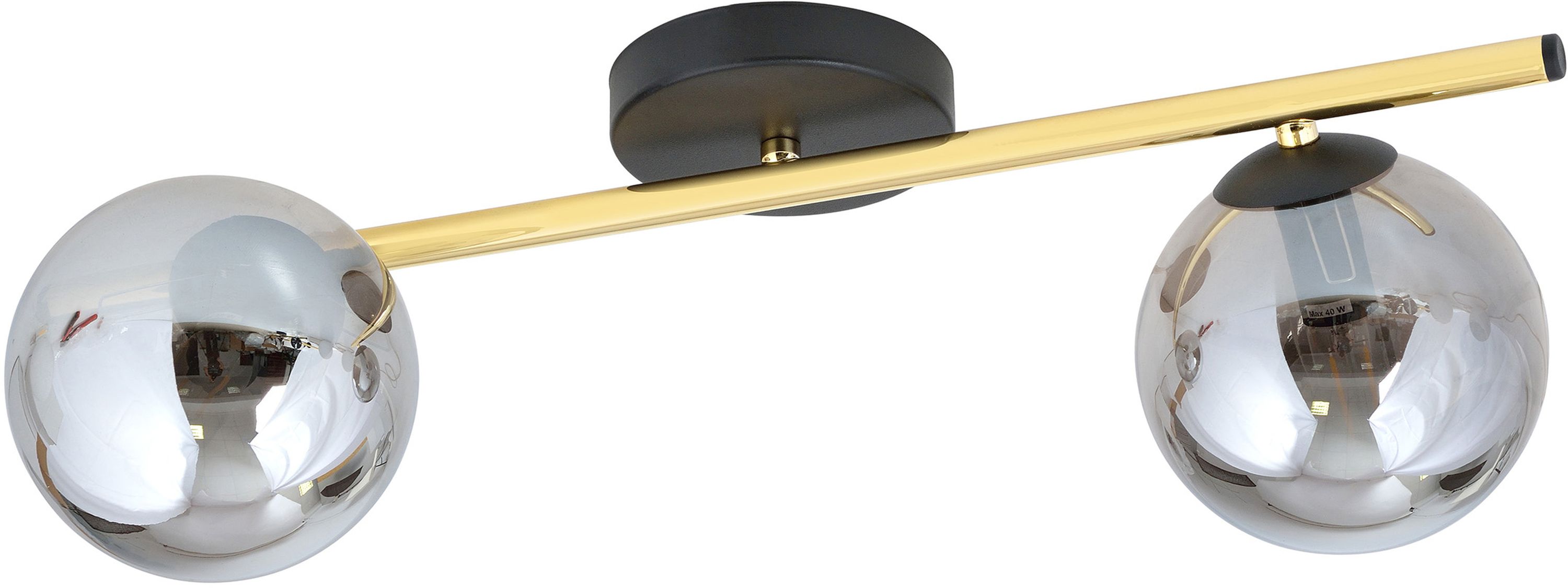 Emibig Splendi plafondlamp 2x10 W zwart-gouden-grafiet 1246/2