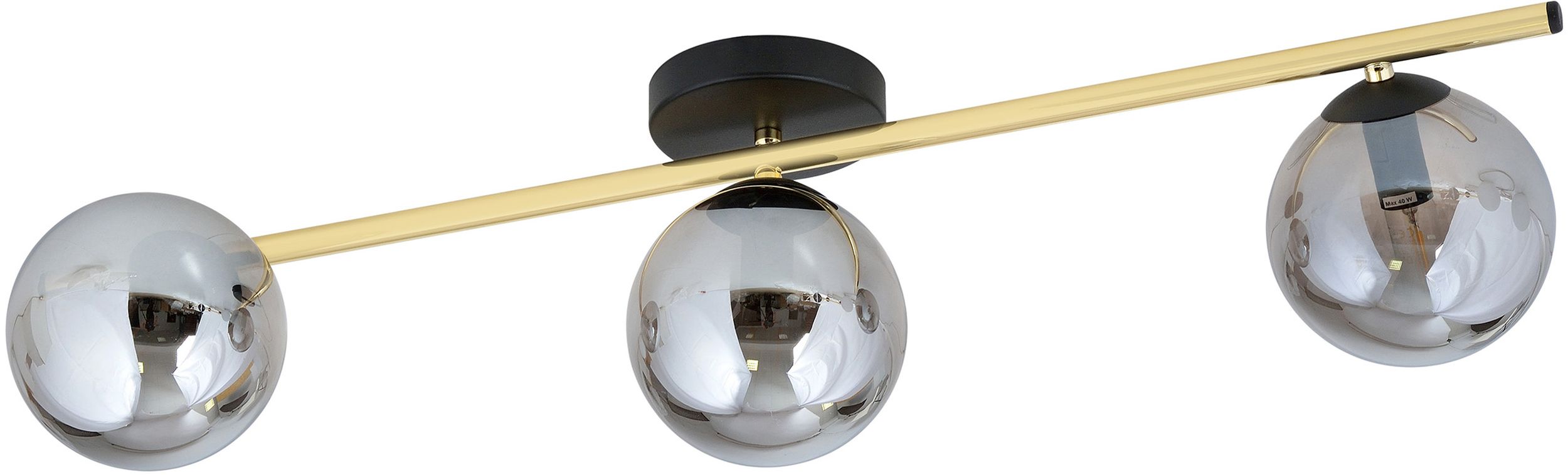 Emibig Splendi plafondlamp 3x10 W zwart-gouden-grafiet 1246/3