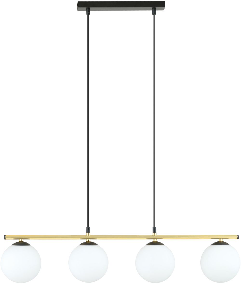 Emibig Allora hanglamp 4x10 W zwart-melkachtig 1254/4
