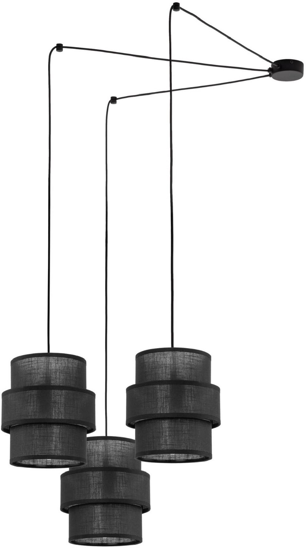 TK Lighting Calisto hanglamp 3x15 W zwart 5976