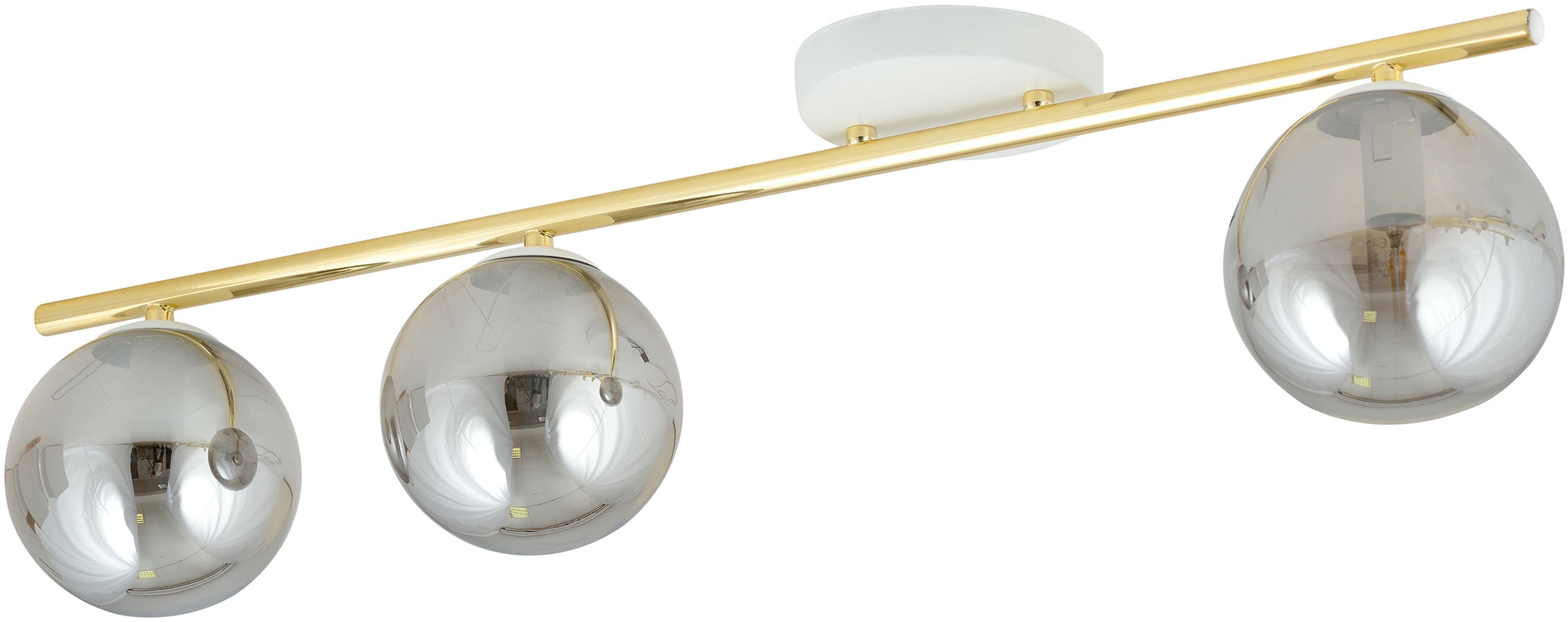 Emibig Monza plafondlamp 3x10 W wit-gouden-grafiet 1251/3