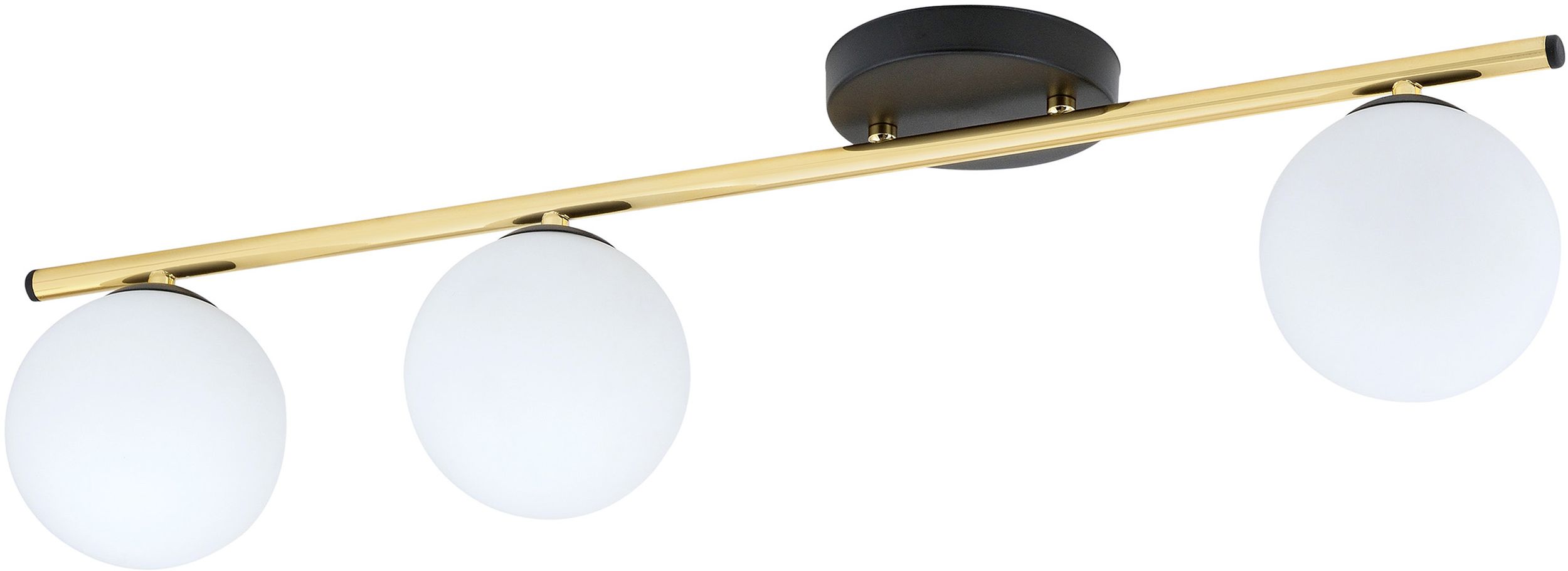 Emibig Monza plafondlamp 3x10 W zwart-gouden-opaal 1252/3