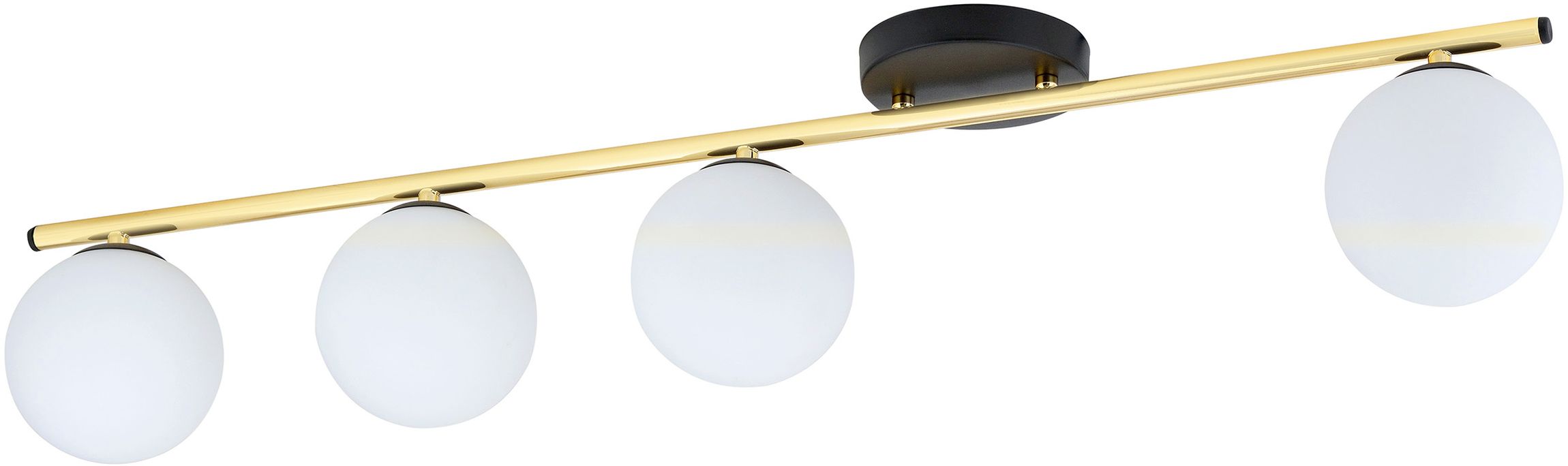 Emibig Monza plafondlamp 4x10 W zwart-gouden-opaal 1252/4