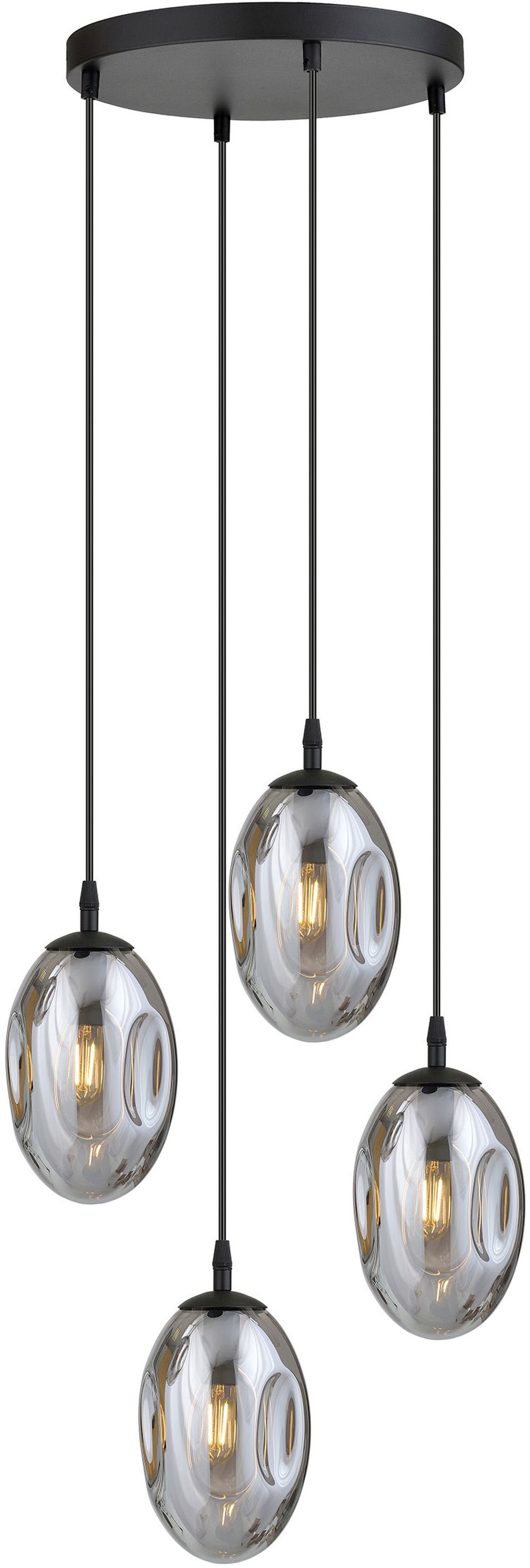 Emibig Astral hanglamp 4x10 W zwart-bedampt 1266/4PREM