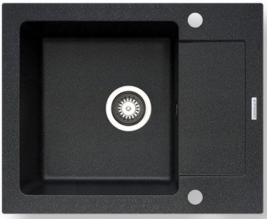 Pyramis Mido spoelbak van graniet 79x50 cm zwart 070089001