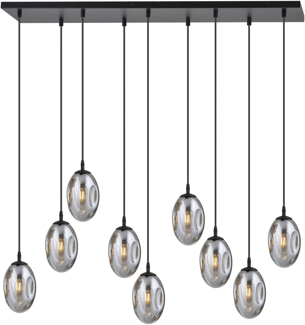 Emibig Astral hanglamp x10 W zwart-bedampt 1266/9