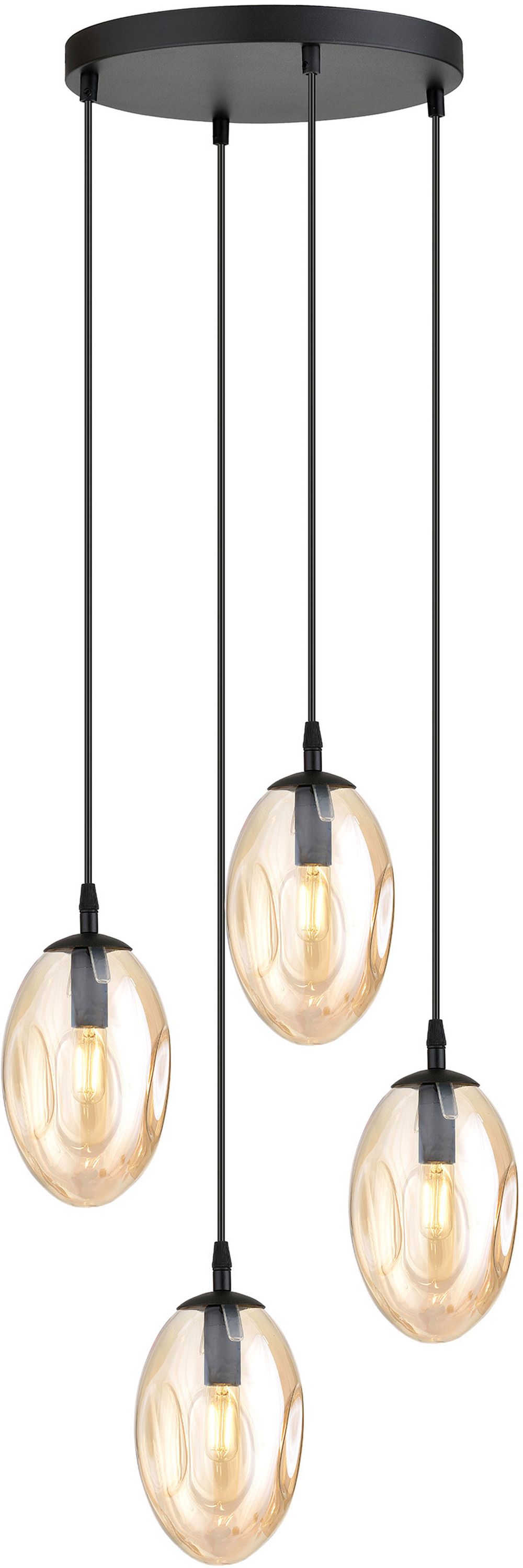Emibig Astral hanglamp 4x10 W zwart 1267/4PREM