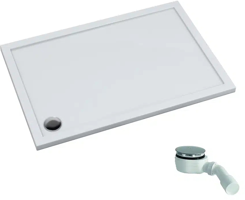 Schedpol Caspar New rechthoekige douchebak met sifon 100x80 cm wit 3.2336