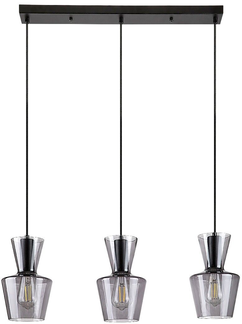 Rabalux Abra hanglamp 3x60 W zwart-bedampt 72163
